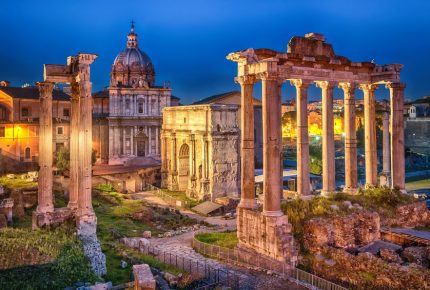 Ruins of Roman forum on Capitoline hill, Rome, Italy